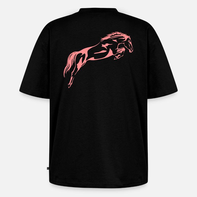 Springpferd - Unisex Premium Oversized Bio T-Shirt - Schwarz