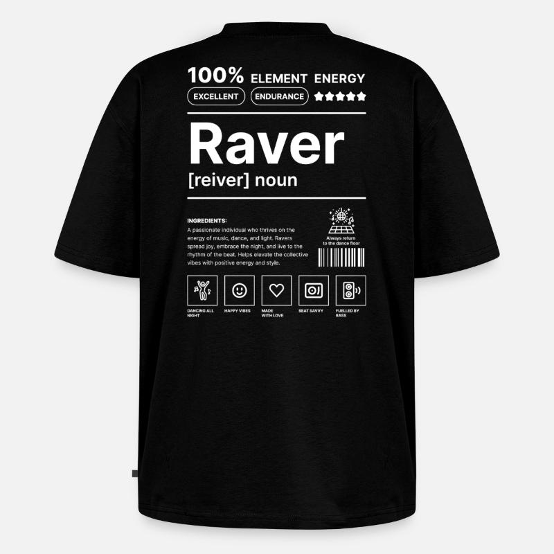 Raver-Lebensstil Weiß - Unisex Premium Oversized Bio T-Shirt - Schwarz