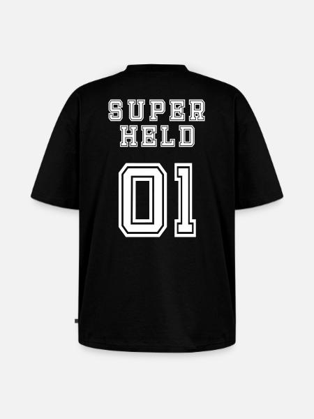 Superheld - Unisex Premium Oversized Bio T-Shirt - Schwarz