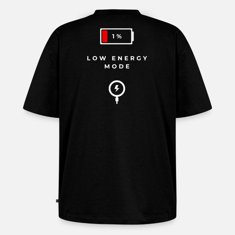 Low Energy Mode Graphics - Unisex Premium Oversized Organic T-Shirt - black