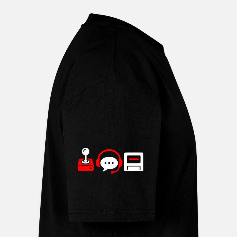 Retro controller, PC and headset - Unisex Premium Oversized Organic T-Shirt - black