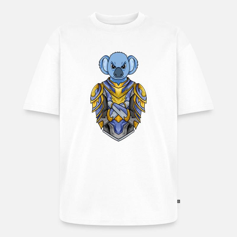 Ritter Koala Kreuzritter - Unisex Premium Oversized Bio T-Shirt - Weiß
