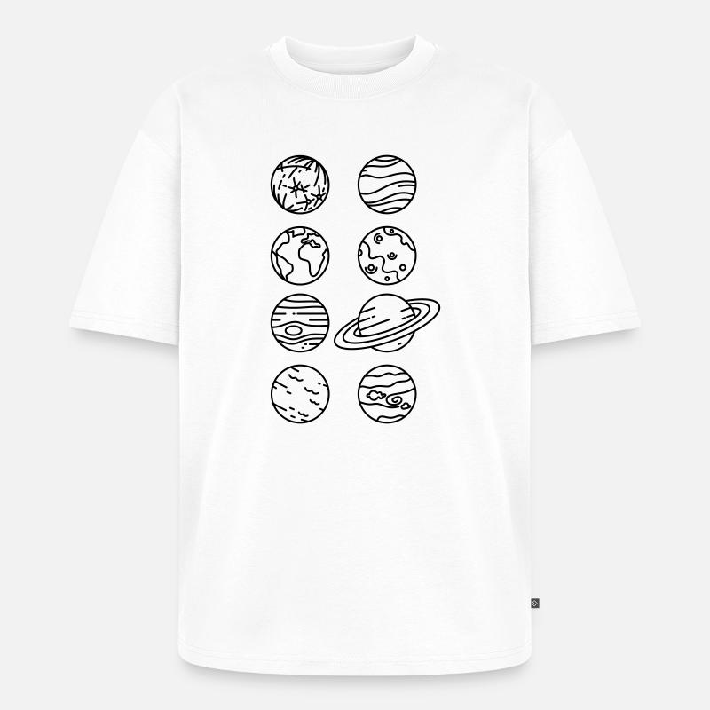 Sonnensystem Planeten – Solar System Weltraum - Unisex Premium Oversized Bio T-Shirt - Weiß