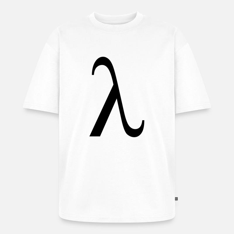 lambda greek - Unisex Premium Oversized Organic T-Shirt - white