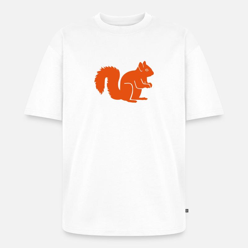 Eichhörnchen - Unisex Premium Oversized Bio T-Shirt - Weiß
