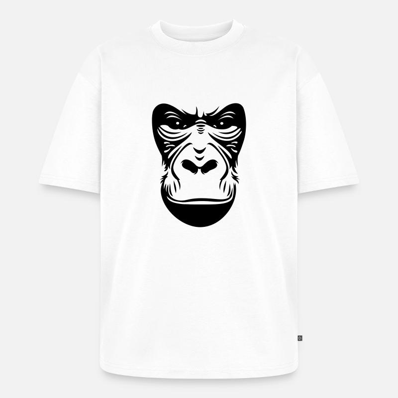 Gorilla - Unisex Premium Oversized Bio T-Shirt - Weiß