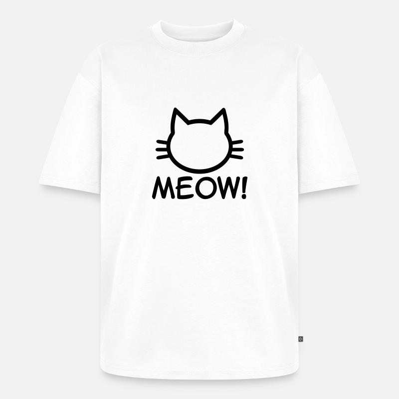 Meow Chat - T-shirt Premium bio oversize Unisexe - blanc