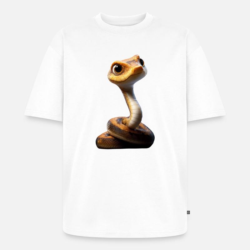 Schlange Python Kobra Klapperschlange Schlangen - Unisex Premium Oversized Bio T-Shirt - Weiß