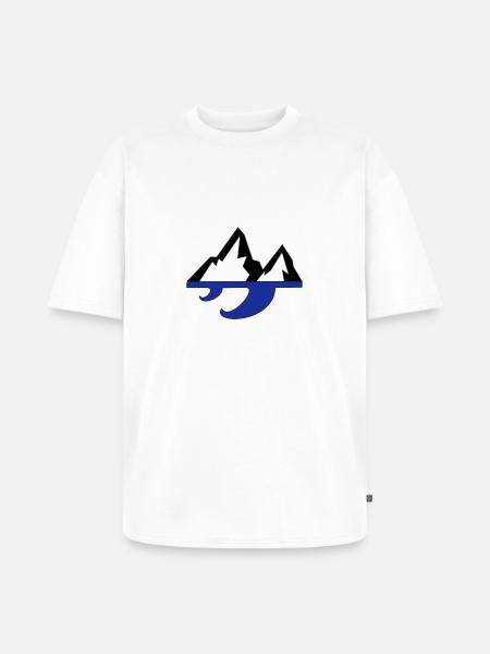 Mountain & Wave - Unisex Premium Oversized Organic T-Shirt - white