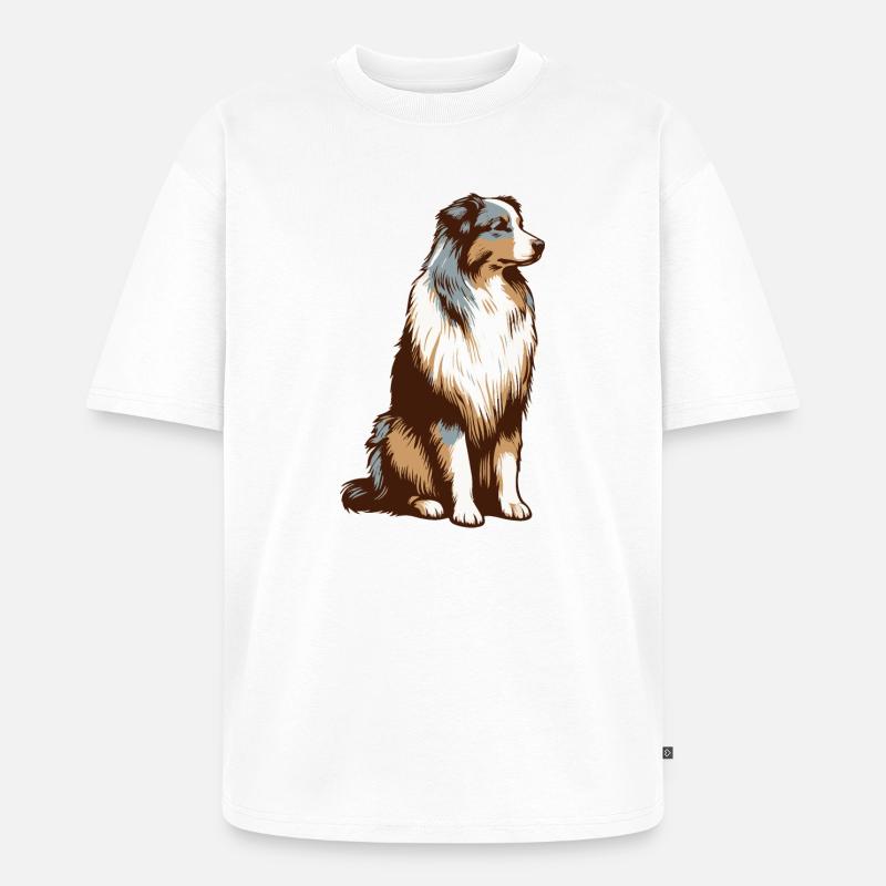Australian Shepherd - Unisex Premium Oversized Bio T-Shirt - Weiß