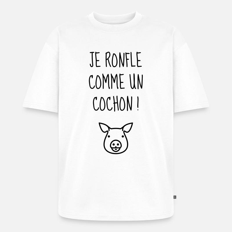 Ronfler / Ronfleur / Ronfleuse / Ronflement - T-shirt Premium bio oversize Unisexe - blanc