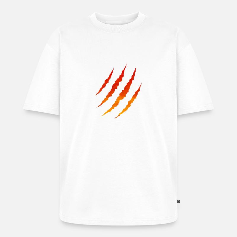 Fire scratches - Unisex Premium Oversized Organic T-Shirt - white