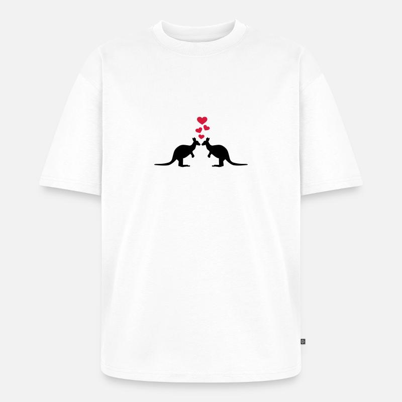 Känguru - Unisex Premium Oversized Bio T-Shirt - Weiß