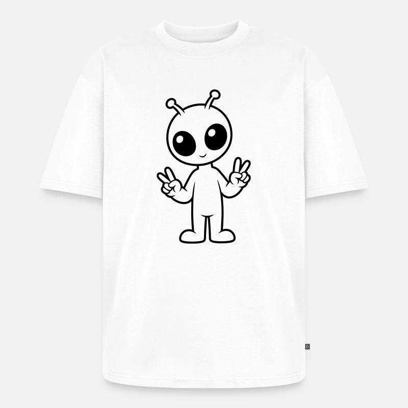 Außerirdischer Frieden - Unisex Premium Oversized Bio T-Shirt - Weiß