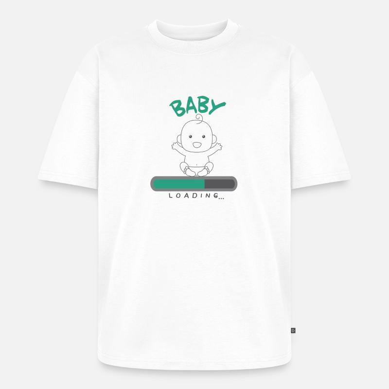 Grossesse Bébé Loading - T-shirt Premium bio oversize Unisexe - blanc