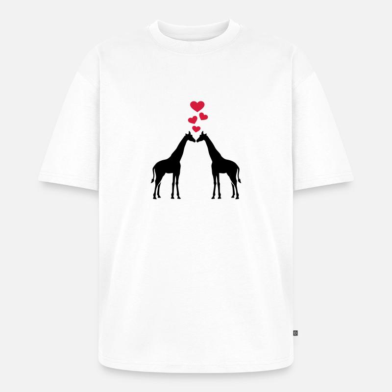 Giraffe - Unisex Premium Oversized Bio T-Shirt - Weiß