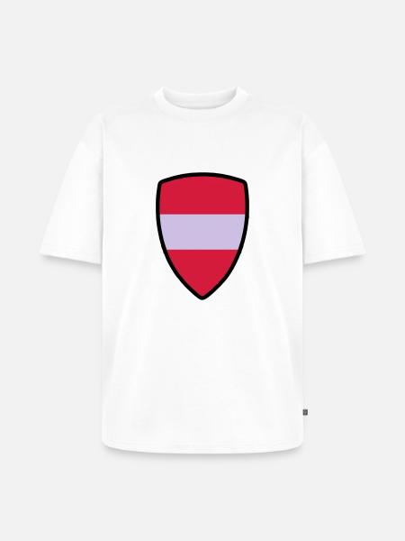 Austria flag - Unisex Premium Oversized Organic T-Shirt - white