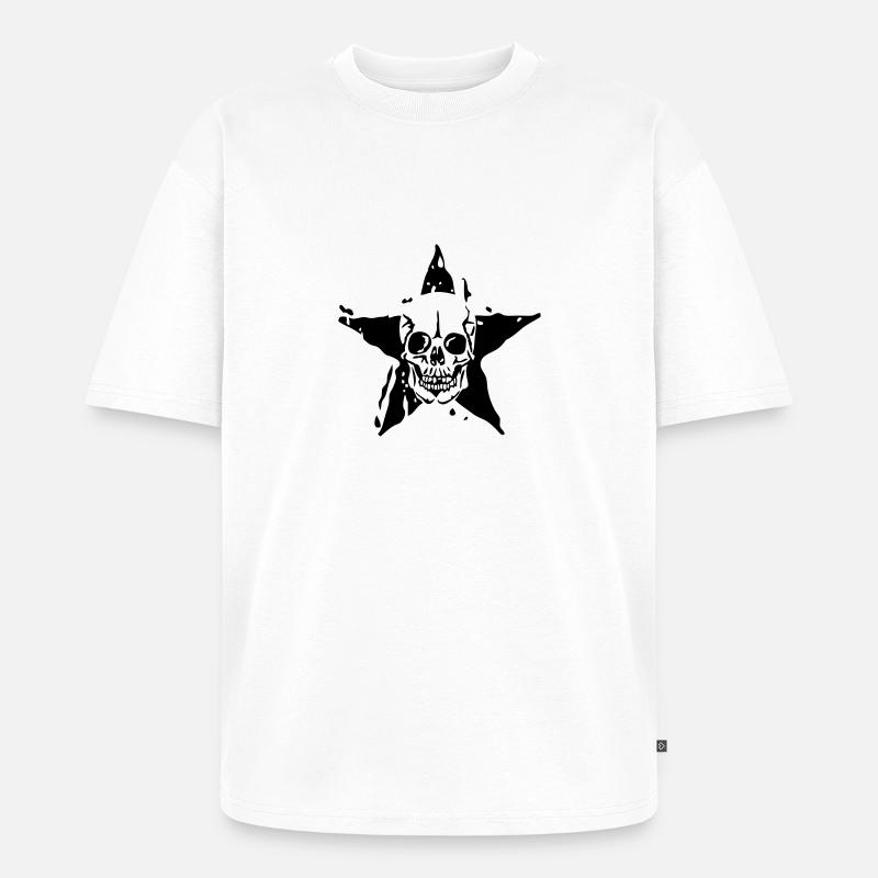 Todesstern Todes Kopf etoile2 - Unisex Premium Oversized Bio T-Shirt - Weiß