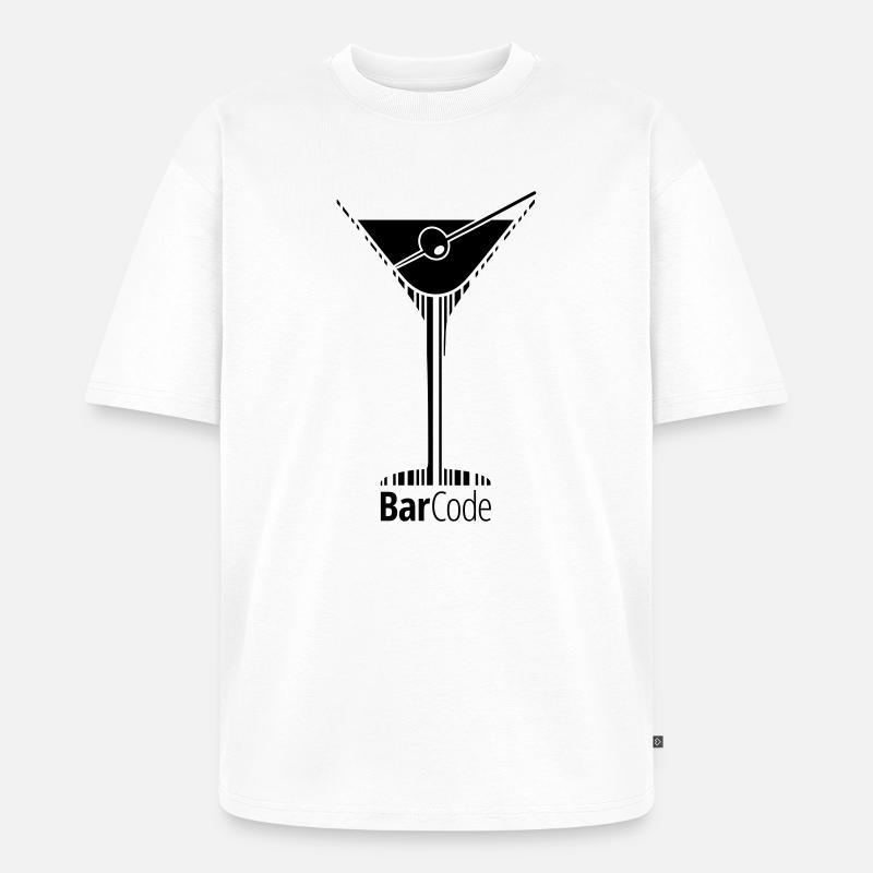 BarCode Martini - Unisex Premium Oversized Bio T-Shirt - Weiß