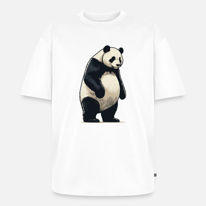 Panda - T-shirt Premium bio oversize Unisexe - blanc