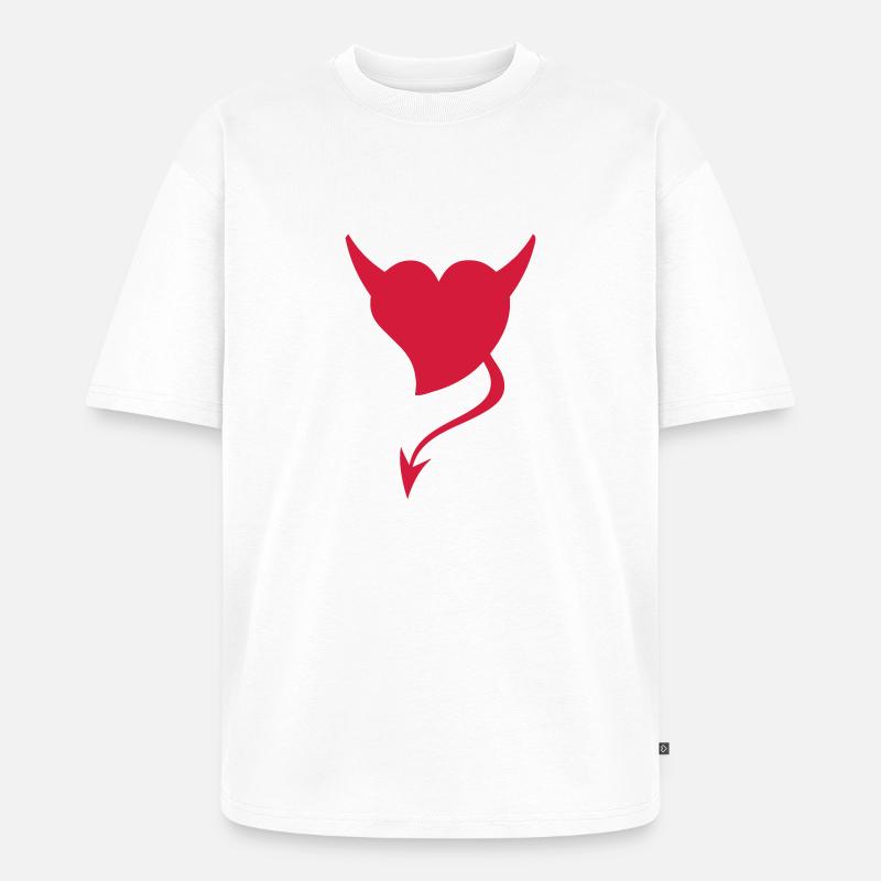 Devil Heart - Unisex Premium Oversized Organic T-Shirt - white