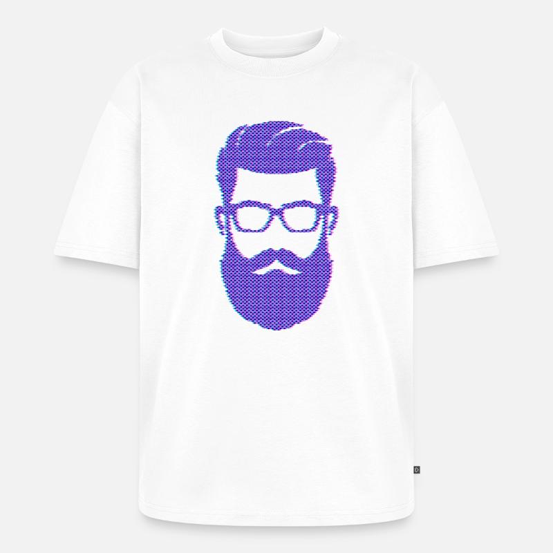 Bartträger Männlichkeit Schnurrbart Bart - Unisex Premium Oversized Bio T-Shirt - Weiß