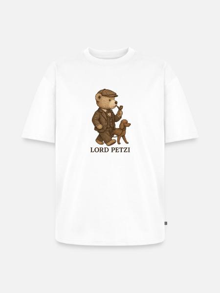 Lord Petzi geht Gassi - Unisex Premium Oversized Bio T-Shirt - Weiß
