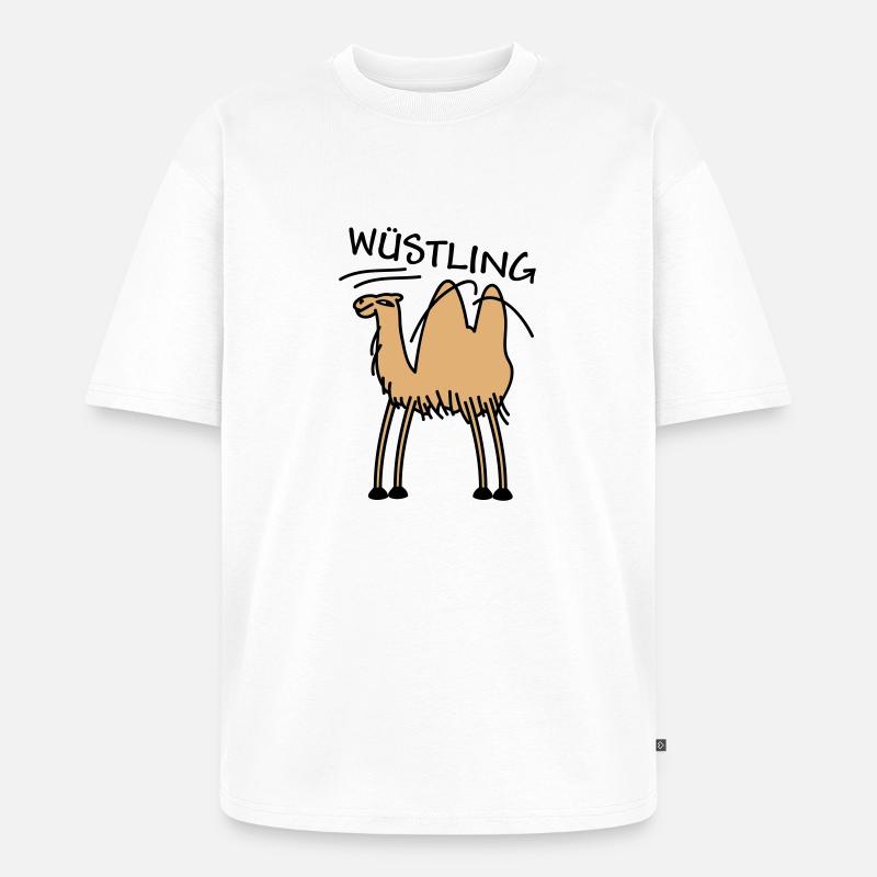 Kamel in der Wüste - Unisex Premium Oversized Bio T-Shirt - Weiß
