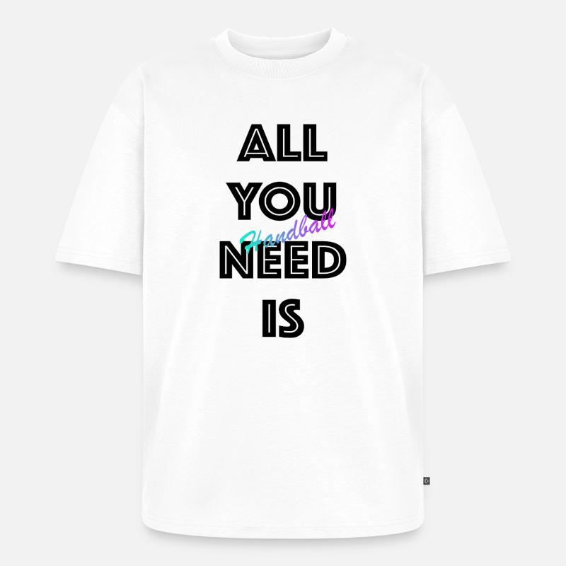 Handball Gradient Script - Unisex Premium Oversized Bio T-Shirt - Weiß