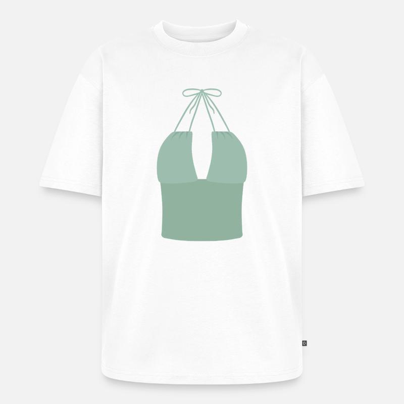 Mint Halter Bikini-Oberteil - Unisex Premium Oversized Bio T-Shirt - Weiß