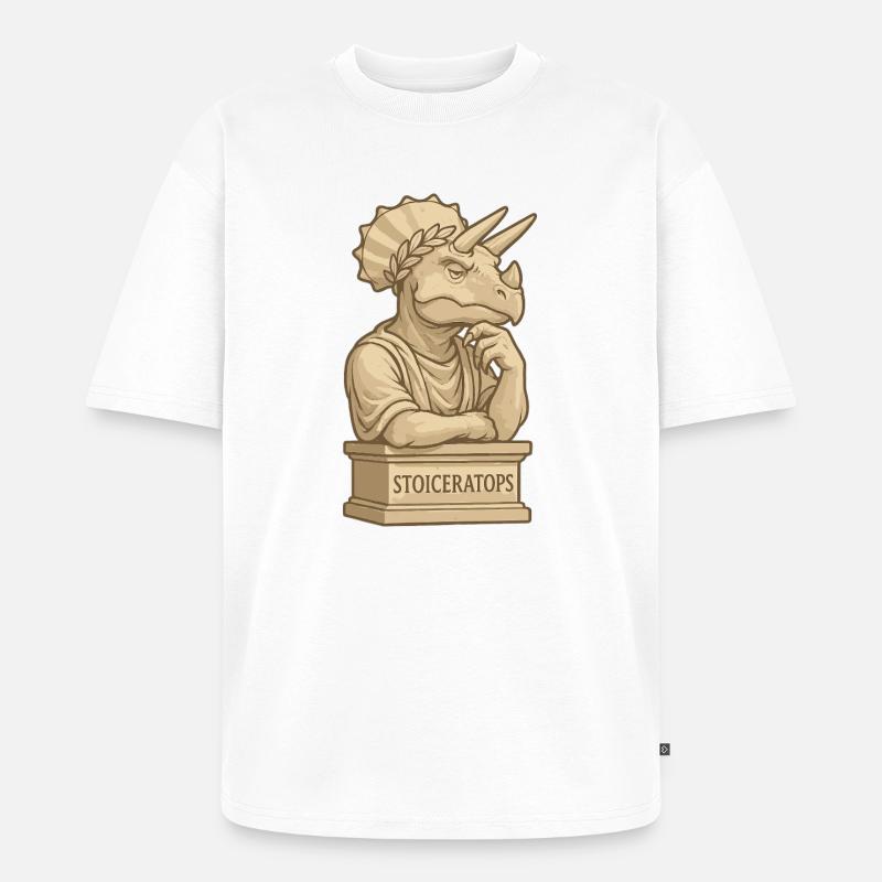 Stoiceratops - T-shirt Premium bio oversize Unisexe - blanc