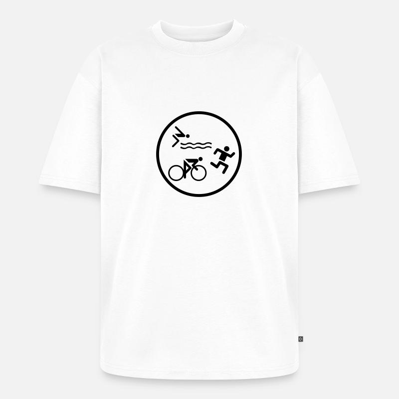 Triathlon - Unisex Premium Oversized Bio T-Shirt - Weiß