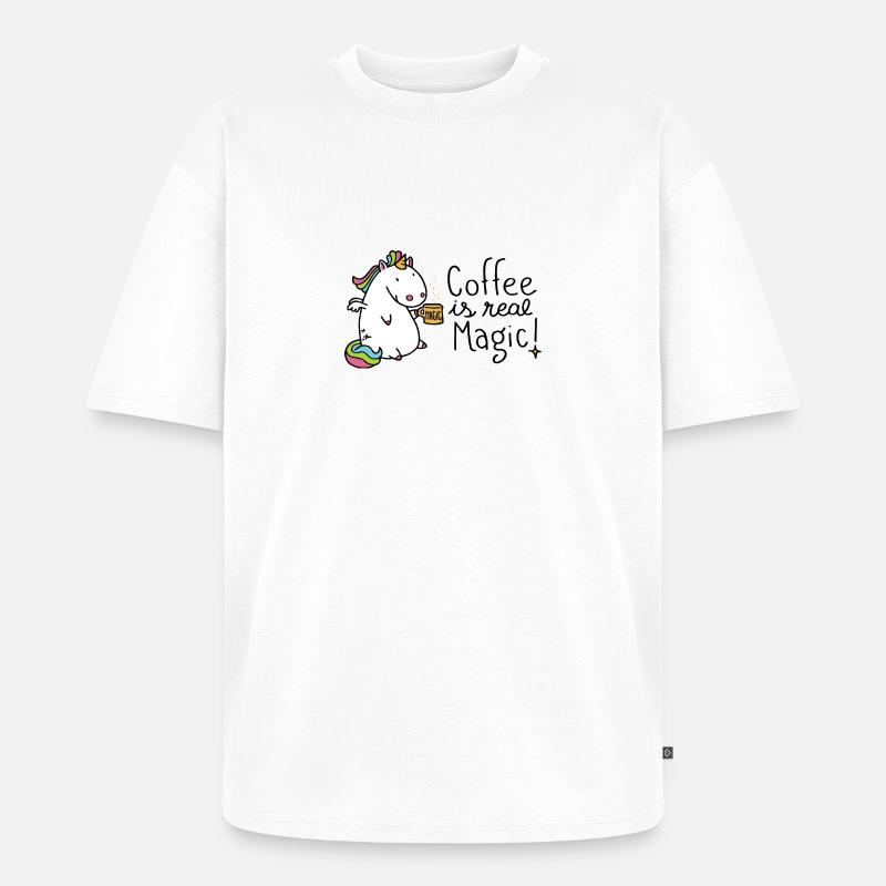 Coffee is real Magic - Unisex Premium Oversized Bio T-Shirt - Weiß