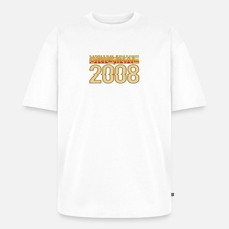 Original 2008 Retro Edition - T-shirt Premium bio oversize Unisexe - blanc