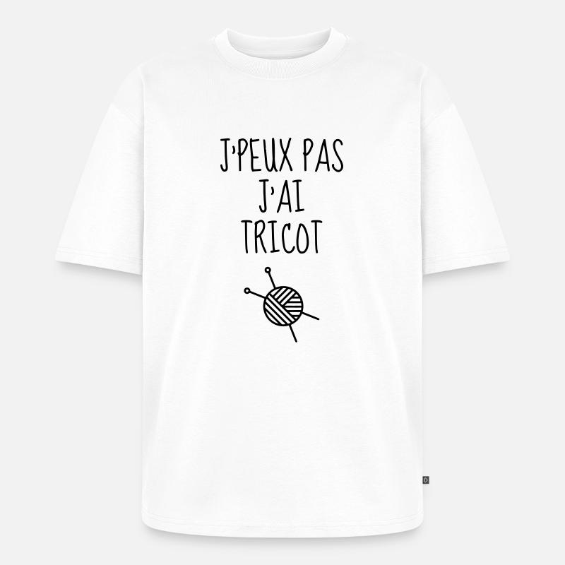 Stricken / stricker / Sticken / mode - Unisex Premium Oversized Bio T-Shirt - Weiß