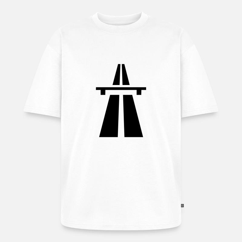 Autobahn Schild - Unisex Premium Oversized Bio T-Shirt - Weiß