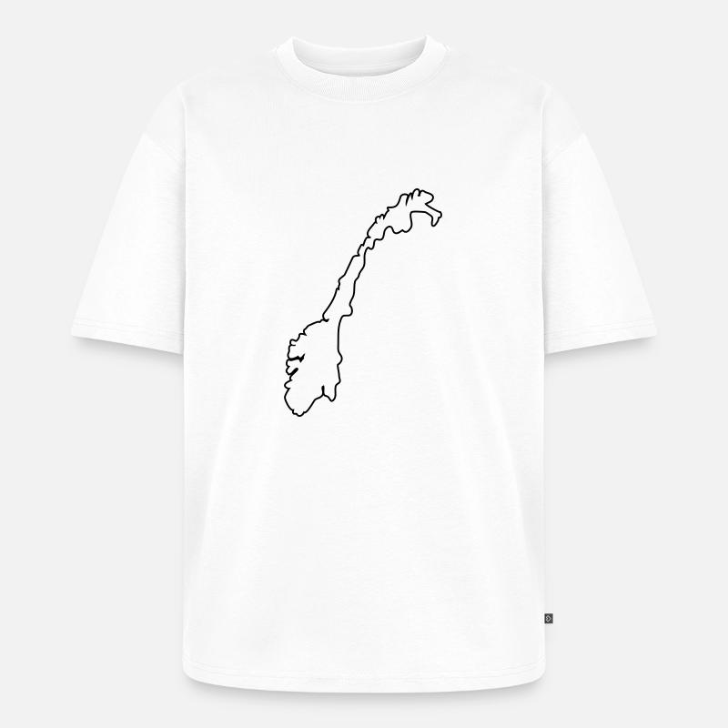 norway map silhouette - Unisex Premium Oversized Bio T-Shirt - Weiß
