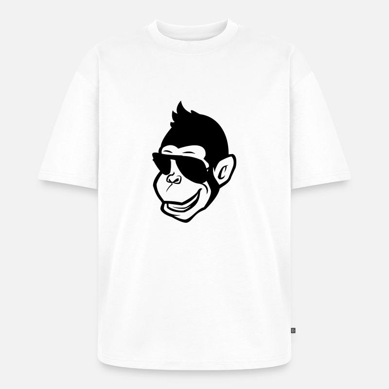 monkey cool comic - Unisex Premium Oversized Bio T-Shirt - Weiß
