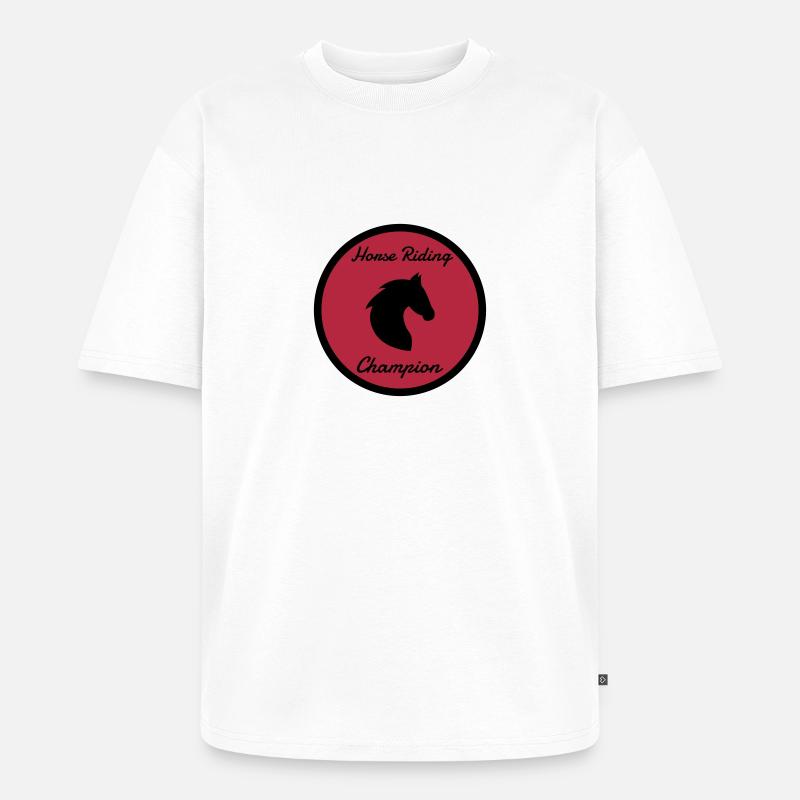 Equitation / Cheval / Cavalier / Equestre - T-shirt Premium bio oversize Unisexe - blanc