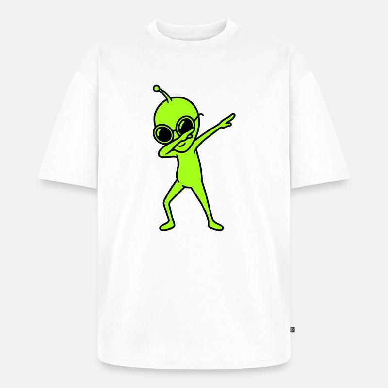Alien Dab - T-shirt Premium bio oversize Unisexe - blanc