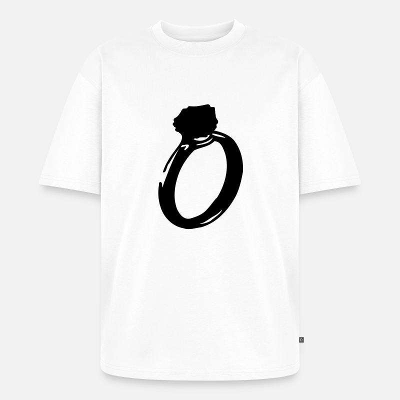 diamond_ring - Unisex Premium Oversized Bio T-Shirt - Weiß