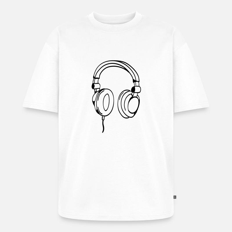 kopfhörer - Unisex Premium Oversized Bio T-Shirt - Weiß
