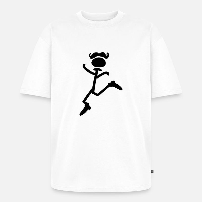 Lustige Haar Junge Tänzer - Unisex Premium Oversized Bio T-Shirt - Weiß