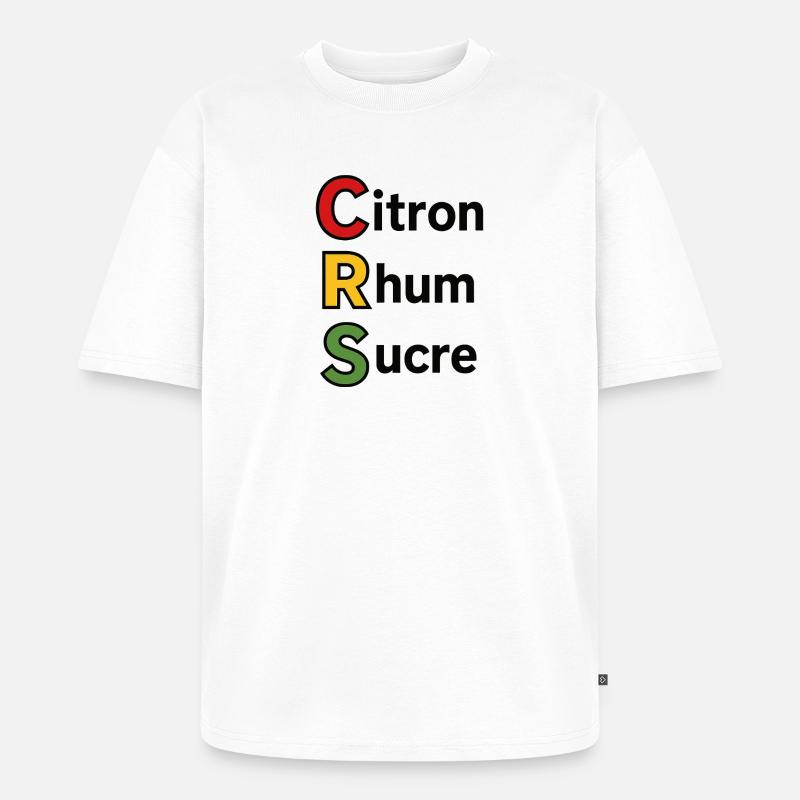 Zitrone, Rum, Zucker - Unisex Premium Oversized Bio T-Shirt - Weiß