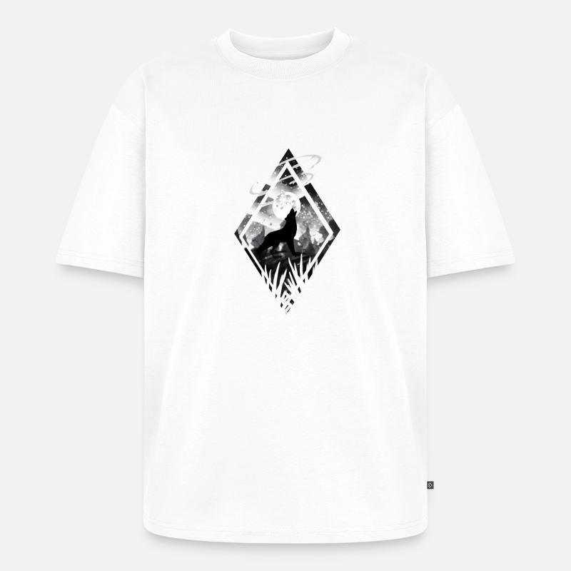 Wolf - Unisex Premium Oversized Bio T-Shirt - Weiß