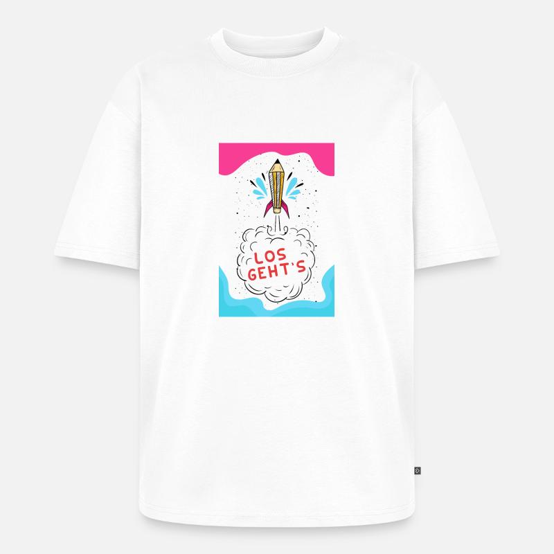 L'école peut venir - T-shirt Premium bio oversize Unisexe - blanc