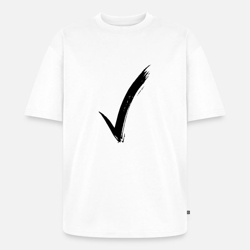 check - Unisex Premium Oversized Bio T-Shirt - Weiß