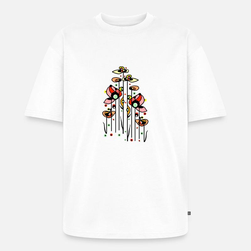 Blumen - Unisex Premium Oversized Bio T-Shirt - Weiß