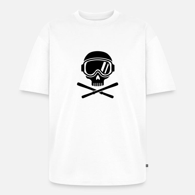 Ski - T-shirt Premium bio oversize Unisexe - blanc