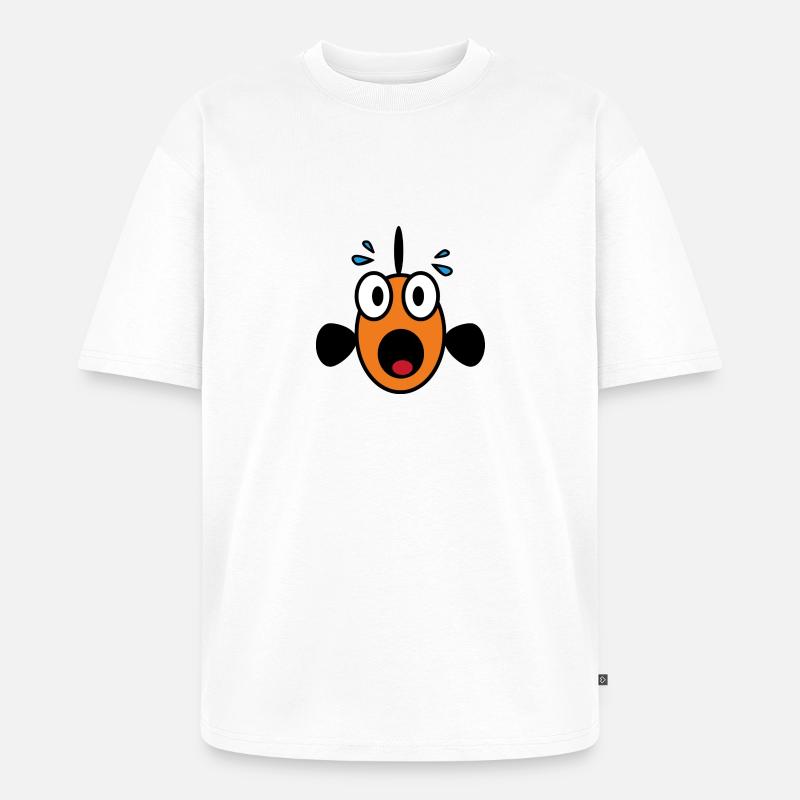 Panic Fish - Unisex Premium Oversized Organic T-Shirt - white